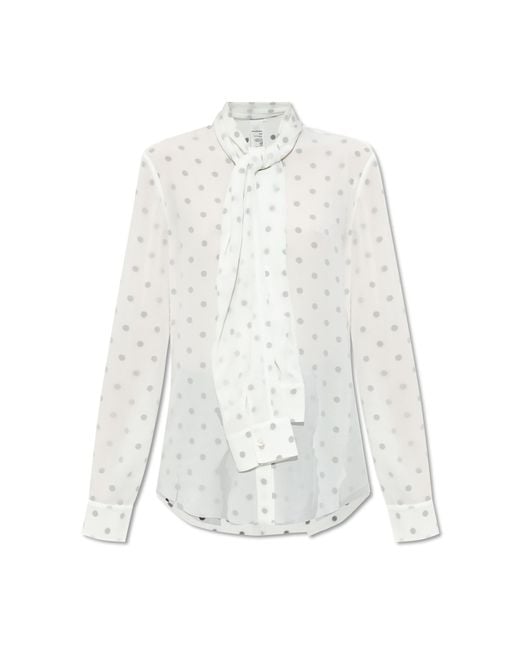 Acne White Shirt With Polka Dot Pattern