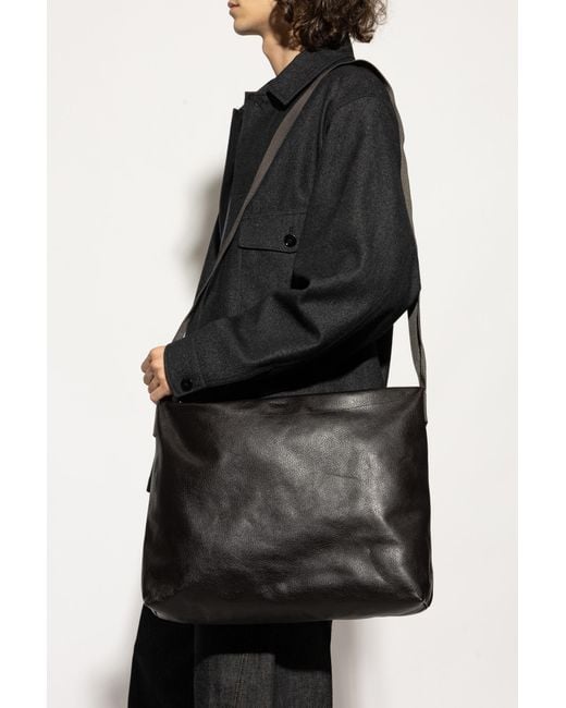 Lemaire Black Shoulder Bag 'Folio Large' for men
