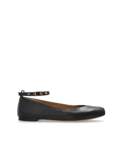 Emporio Armani White Leather Ballet Flats