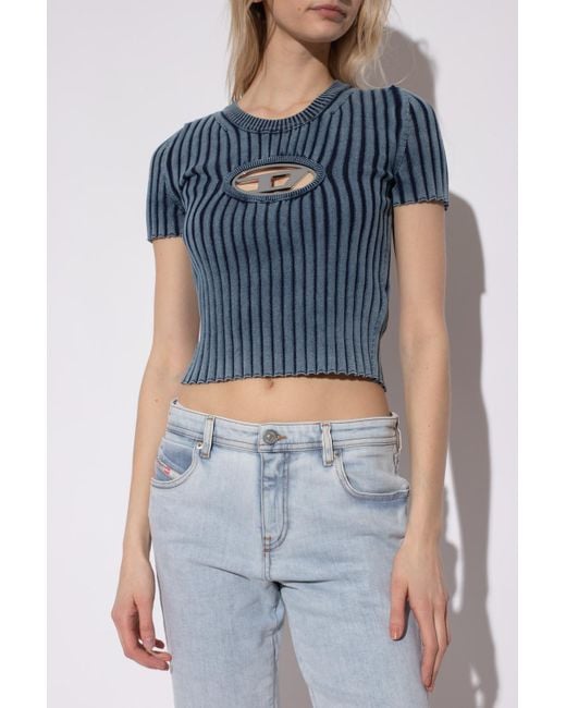 DIESEL 'm-anaheim' Ribbed Top in Blue | Lyst Canada