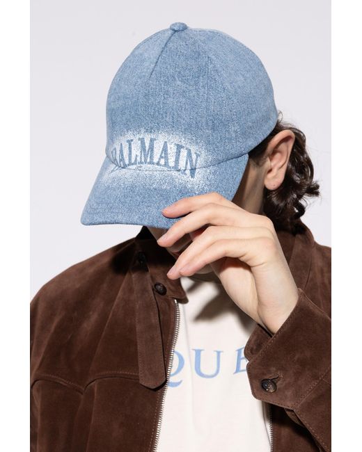 Balmain Blue Baseball Cap for men