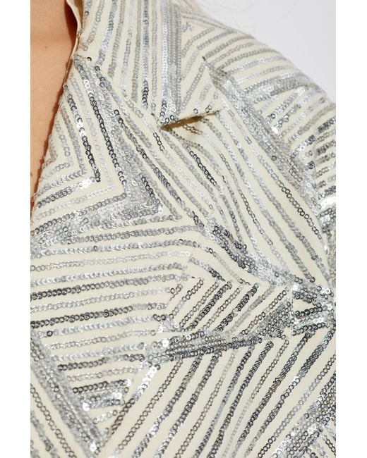 Gestuz White Blazer Gentagz With Sequins