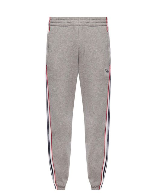 Adidas Originals Gray Side-stripe Sweatpants for men