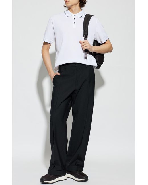Giorgio Armani White Cotton Polo for men