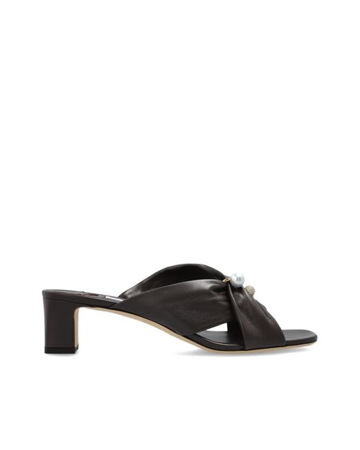 Jimmy Choo Black Heeled Mules 'Rafi 45'