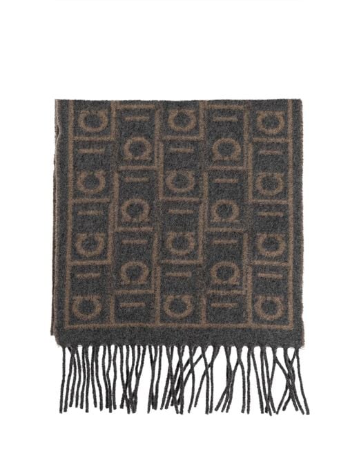 Ferragamo Gray Cashmere Scarf for men