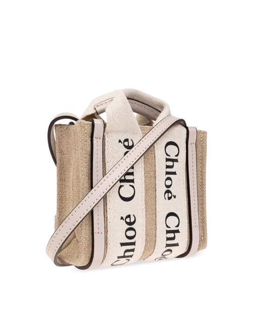 Chloé Natural 'Woody Nano' Shoulder Bag