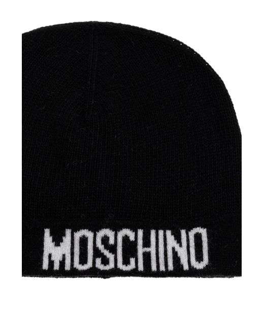 Moschino Black Cap With Logo