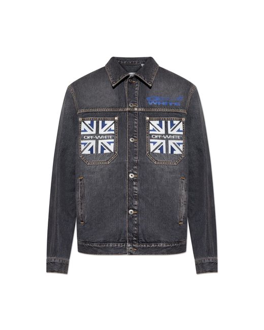 Off-White c/o Virgil Abloh Black Denim Jacket With Logo for men
