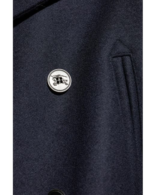 Burberry Blue Short Coat "Shelborne" for men