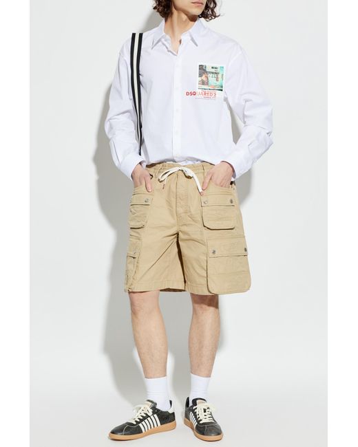 DSquared² Natural 'Cargo' Shorts for men