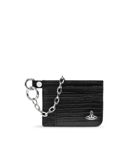 Vivienne Westwood Black Card Holder With Chain