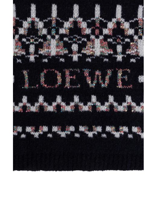 Loewe Black Wool Scarf