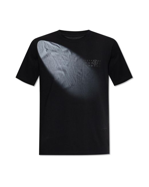 MM6 by Maison Margiela Black T-Shirt With Print for men