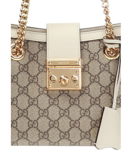 Gucci White 'padlock' Shoulder Bag