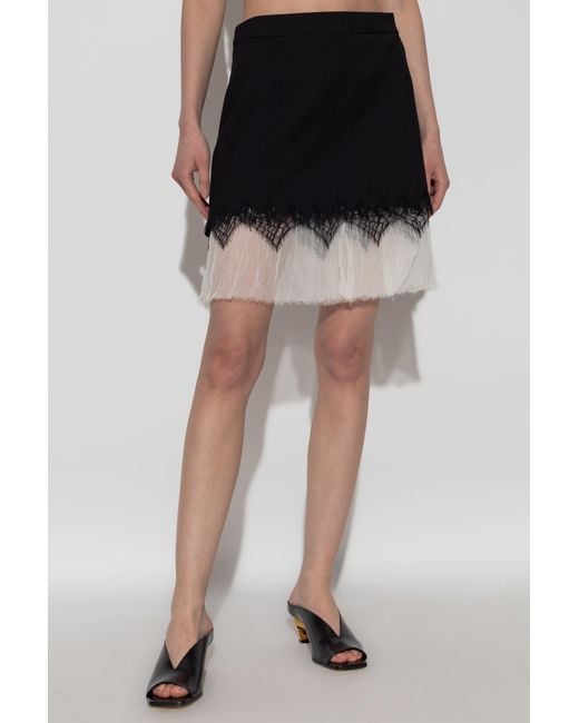 Alexander McQueen Black Skirt With Lace