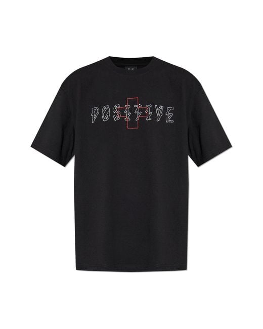 44 Label Group Black T-Shirt With Logo for men