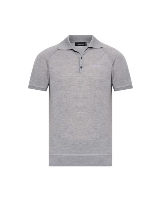 DSquared² Gray Polo With Logo for men