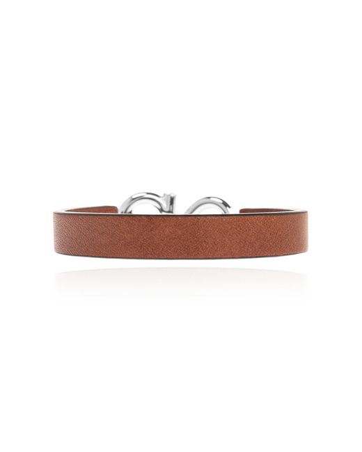Ferragamo Brown Leather Bracelet for men