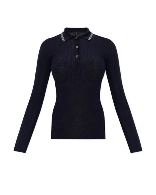 Etro Blue Wool Top