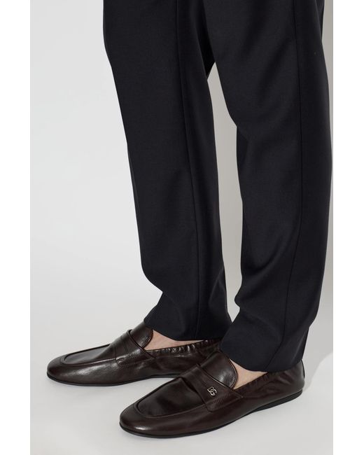 Dolce & Gabbana Black Leather Loafers for men