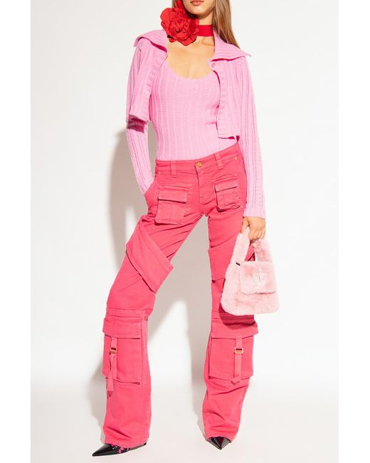 Womens Clothing Trousers Slacks and Chinos Cargo trousers Red Blumarine Denim Cargo Pants in Pink 
