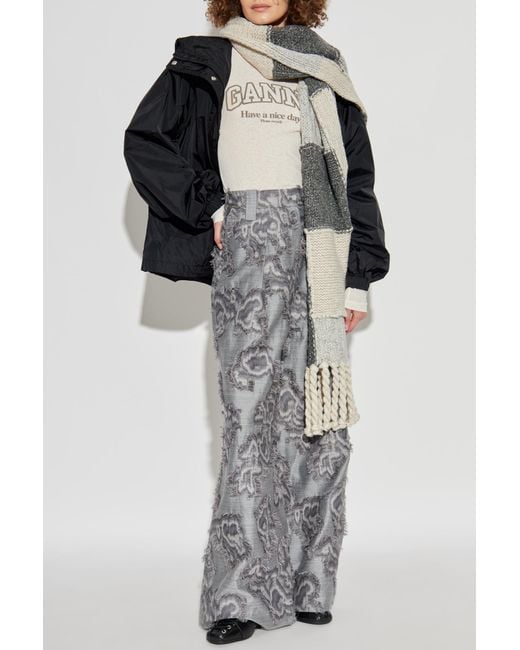 Ganni Blue Hooded Jacket