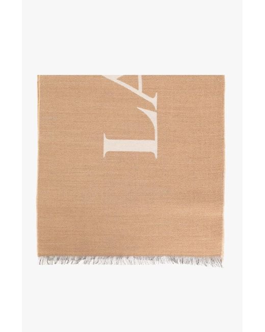 Lanvin Natural Scarf With Logo