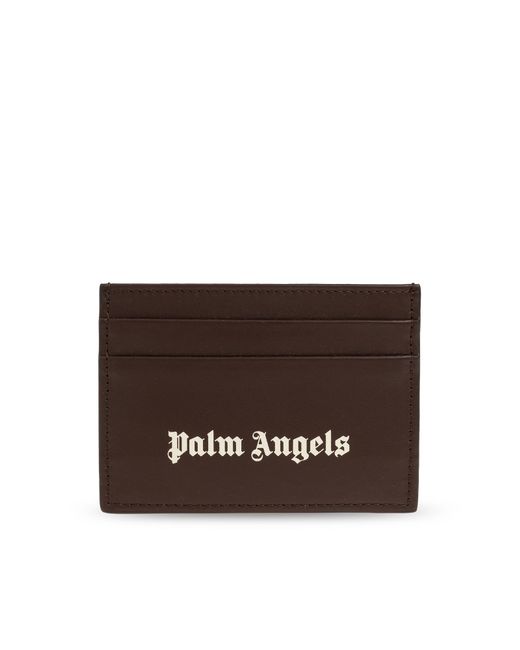Palm Angels Brown Leather Case With Logo for men