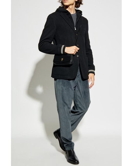 Eleventy Black Jacket With Detachable Hood for men