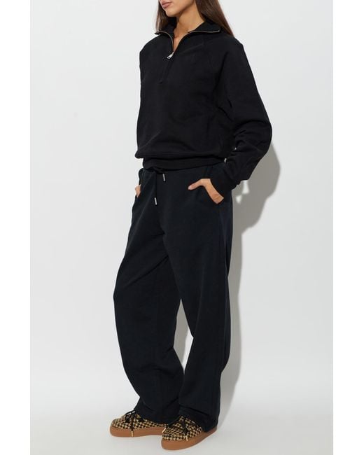 AMI Black Sweatshirt With A Zip-Up Neckline