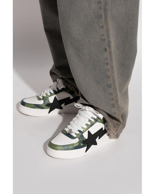 A Bathing Ape Green Sports Shoes With Logo