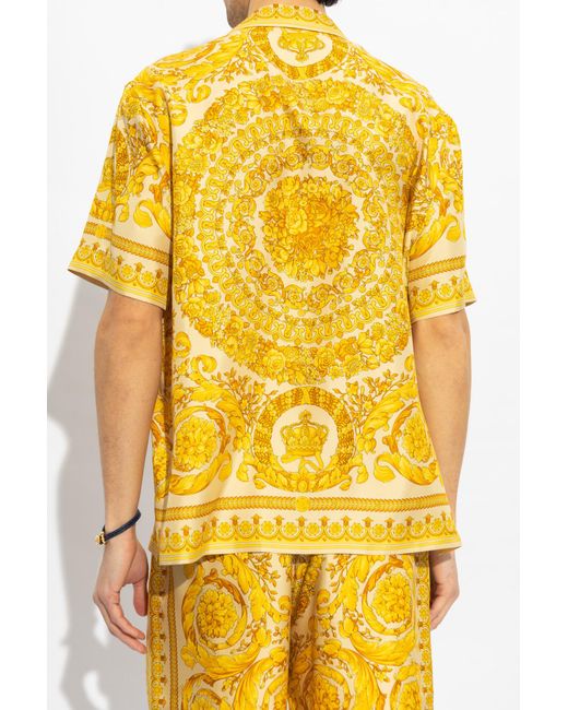 Versace Yellow Shirt With Short Sleeves for men