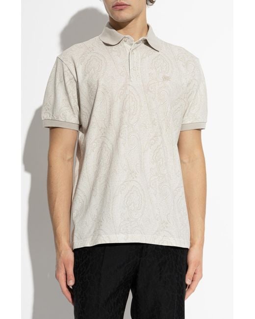 Etro White Polo With Logo Patch for men