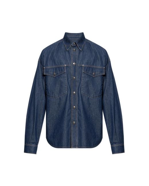 Versace Blue Denim Shirt for men