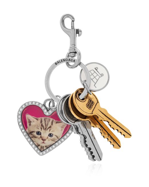 Balenciaga Metallic Keychain With Charms