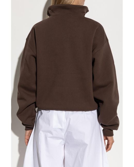 Jacquemus Brown Sweatshirt With Stand-Up Collar