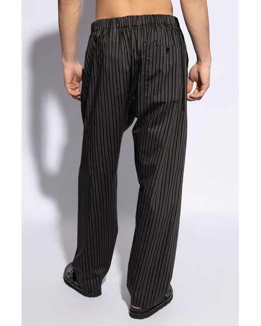 Lemaire Black Striped Trousers, for men