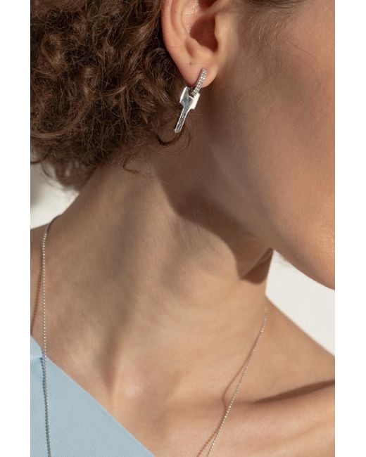 Eera Brown Single Earring 'Key Small'