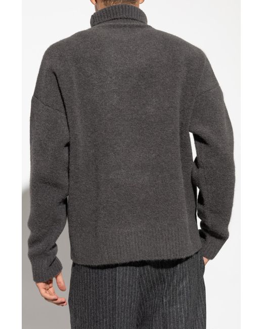 AMI Gray Wool Turtleneck for men