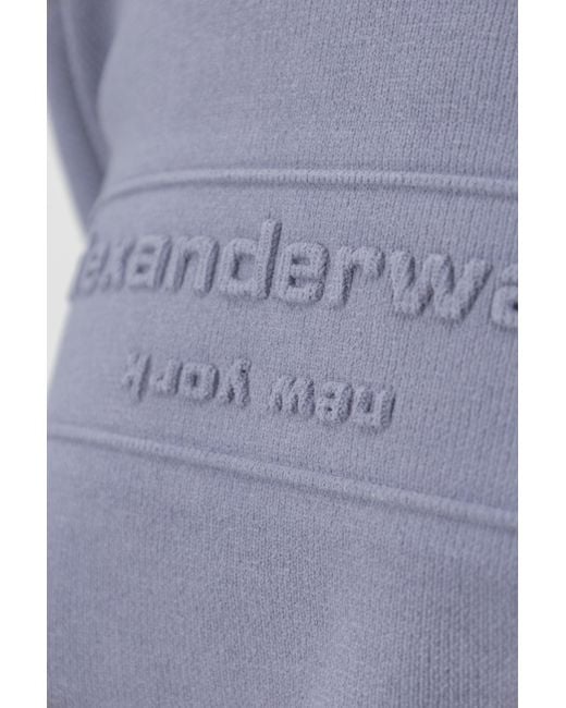 Alexander Wang Blue Sweater With Embossed Logo