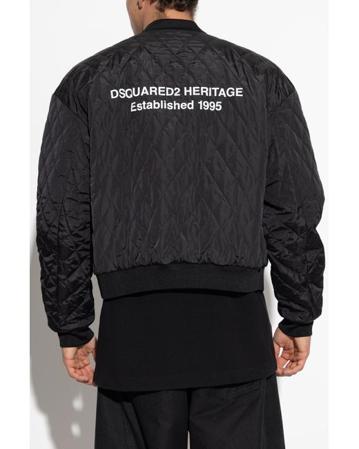 DSquared² Black Quilted Jacket for men