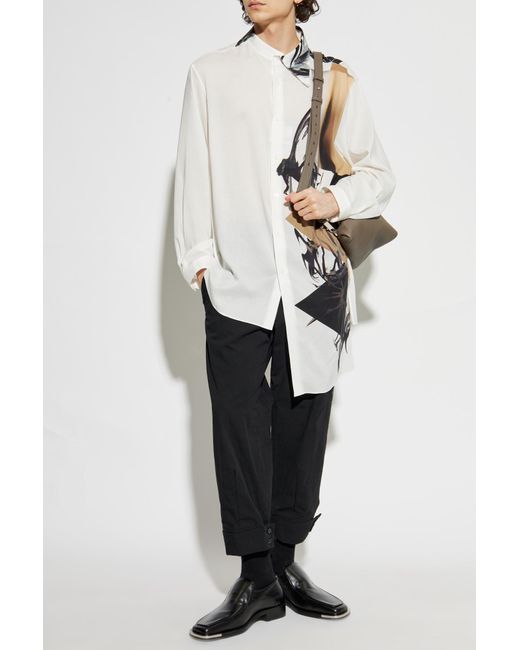 Yohji Yamamoto White Trousers With Buttoned Legs for men