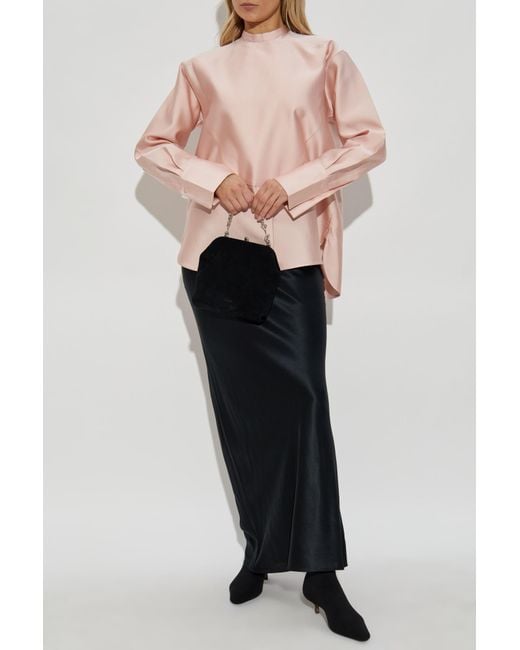 Jil Sander Pink Top With A Silk Finish