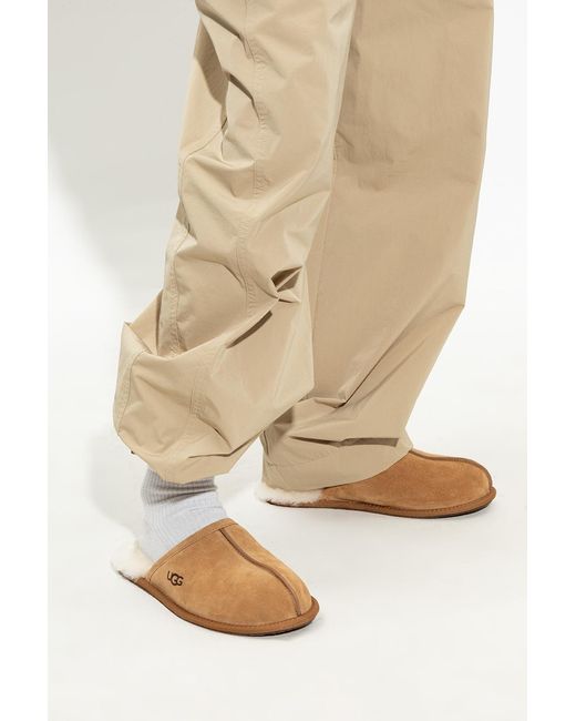 Ugg Brown 'Scuff' Suede Slippers for men