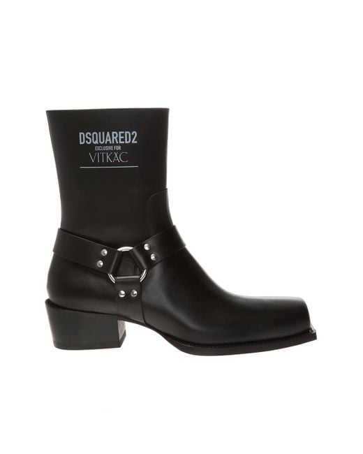 DSquared² Black Ankle Boots for men
