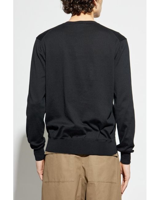 Tom Ford Black Cotton Sweater With Round Neckline for men