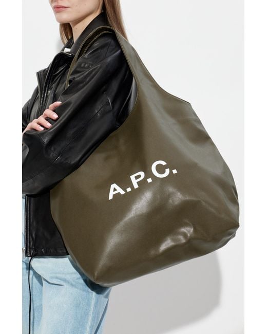 A.P.C. Green Shopper Bag 'Ninon'