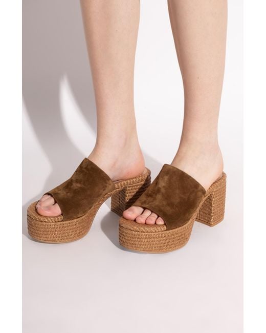 Gianvito Rossi Brown Platform Flip-Flops