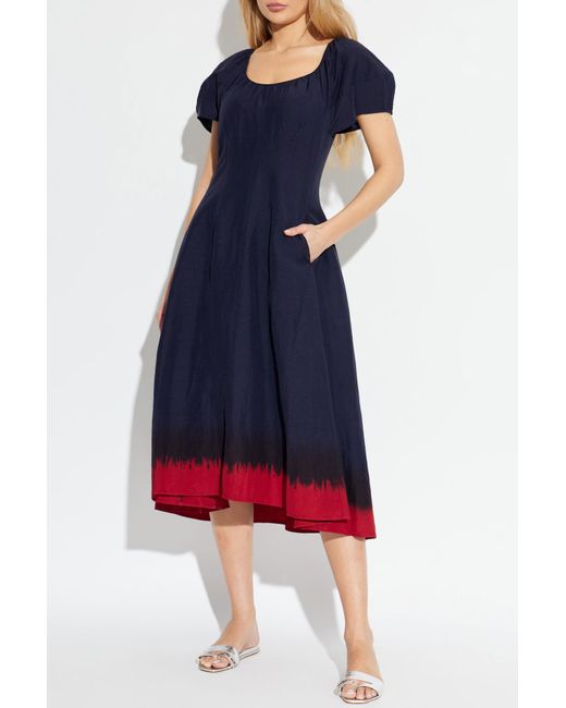 Tory Burch Women's Blue Dress With A Round Neckline - www.disolcolor.com